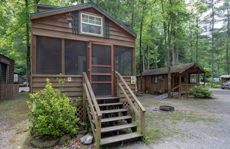 Cabin exterior at Yogi in the Smokies.