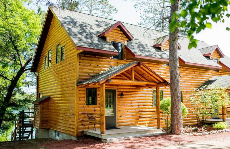 Cabin exterior at Breezy Point Resort on Straight Lake.