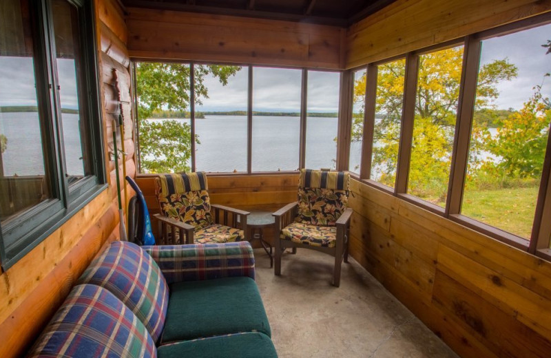 Cabin porch at Kohl's Resort.