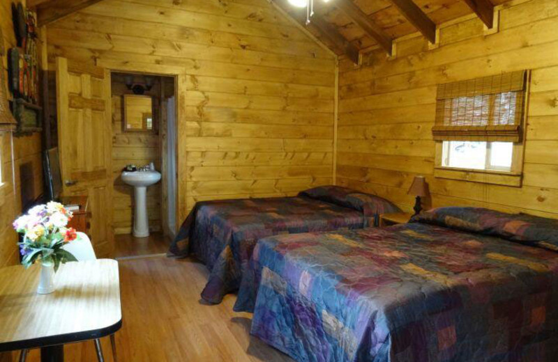 Cottage bedroom at English Brook Cottages.