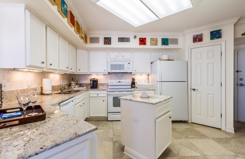 Rental kitchen at Sugar Sands Realty & Management.