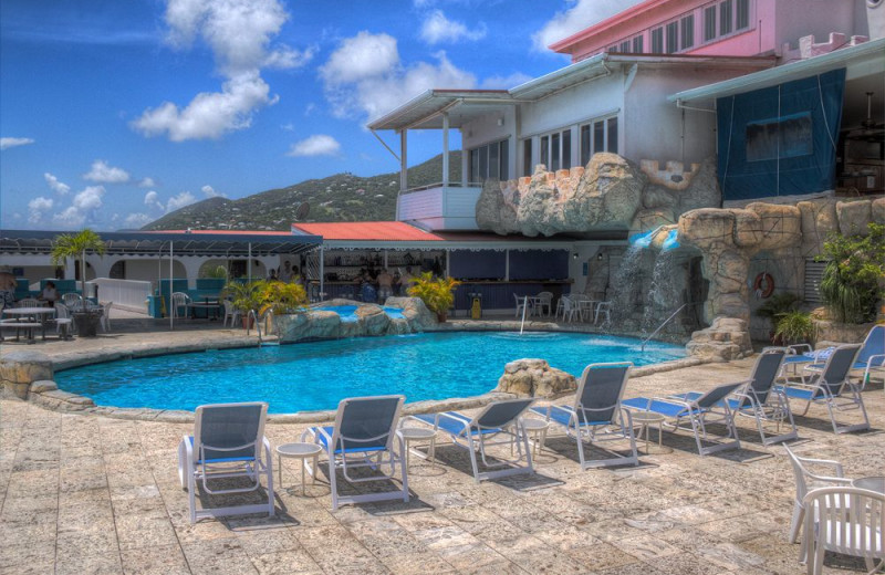 Outdoor pool at Bluebeard's Castle Resort.