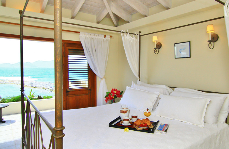 Villa bedroom at Three Dolphins.
