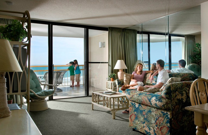 Rental living room at Ocean Creek Resort.
