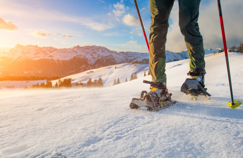 Snow shoeing at Inn At Lake Joseph.