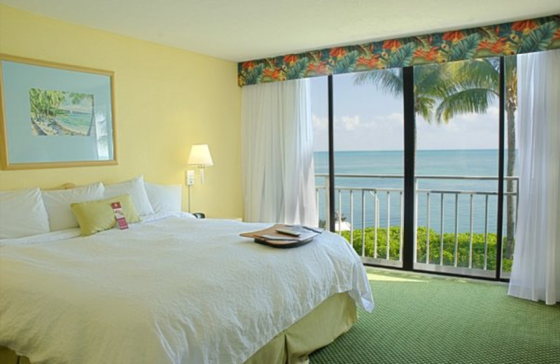 Guest bedroom at Hampton Inn & Suites Islamorada.