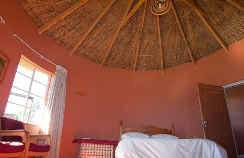 Guest room at Malealea Lodge.