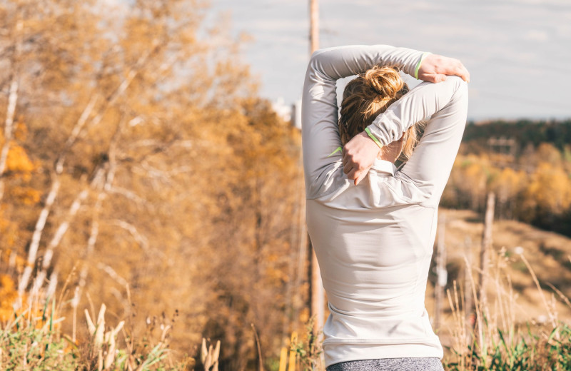 Stretching at Northumberland Heights Wellness Retreat and Spa.