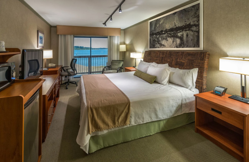 Guest room at Silverdale Beach Hotel.