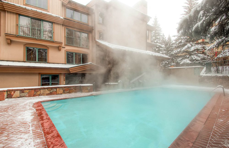 Outdoor heated pool at The Galatyn Lodge.