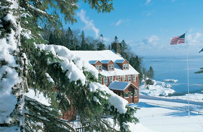 Winter time at Lutsen Resort on Lake Superior.