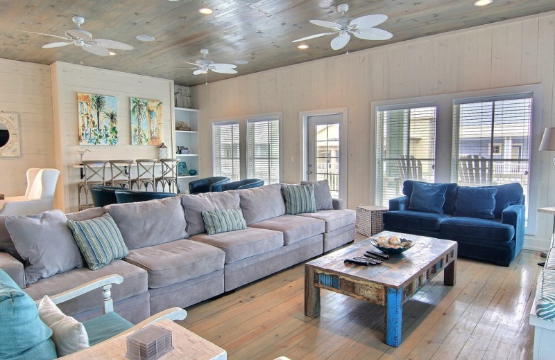 Rental living room at Silver Sands Realty.
