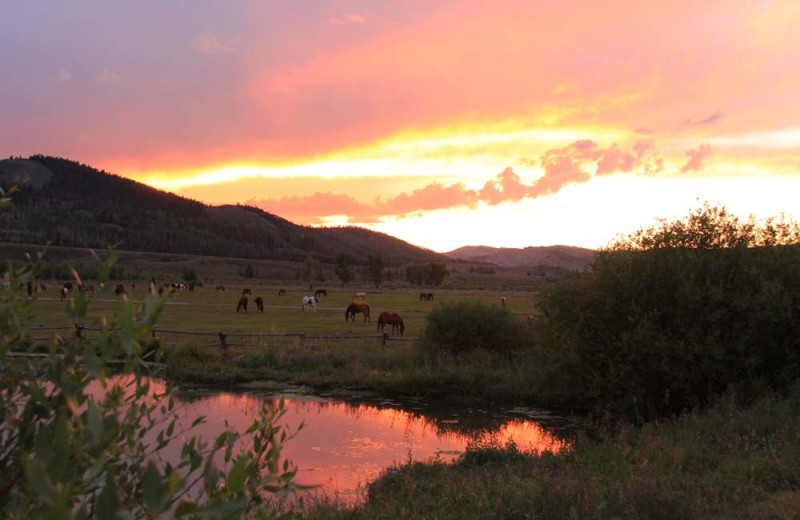 Sunset at Goosewing Ranch.