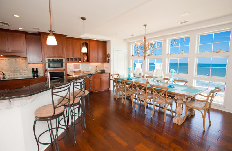 Rental kitchen at Sanctuary Vacation Rentals at Sandbridge.