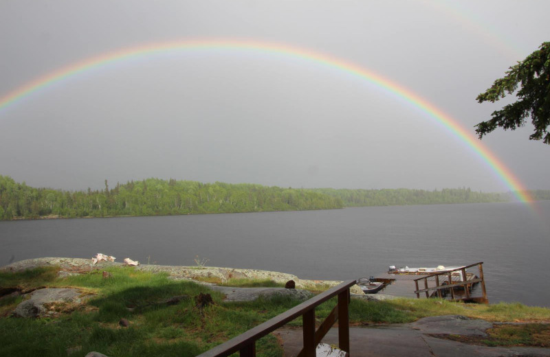 Rainbow on lake at Wilderness Air.