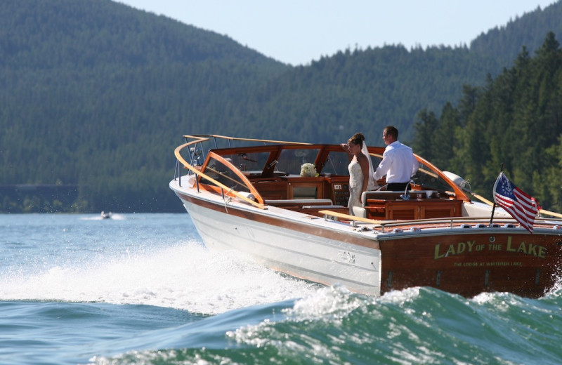 Boating at The Lodge at Whitefish Lake.