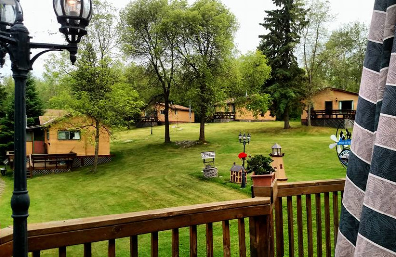 View of cabins at Pipestone Point Resort.