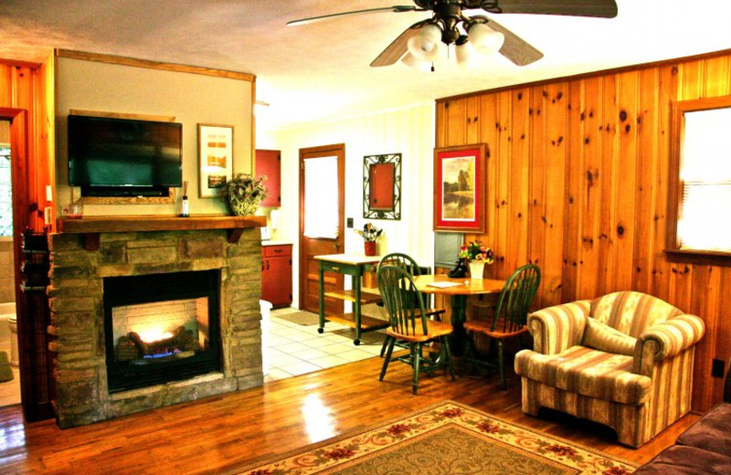 Cabin living room at Linville Cabins.