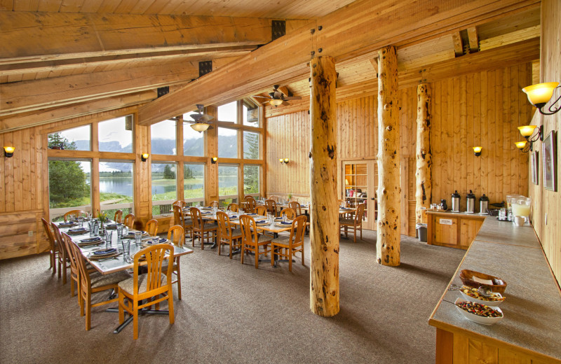 Dining at Kenai Fjords Glacier Lodge.