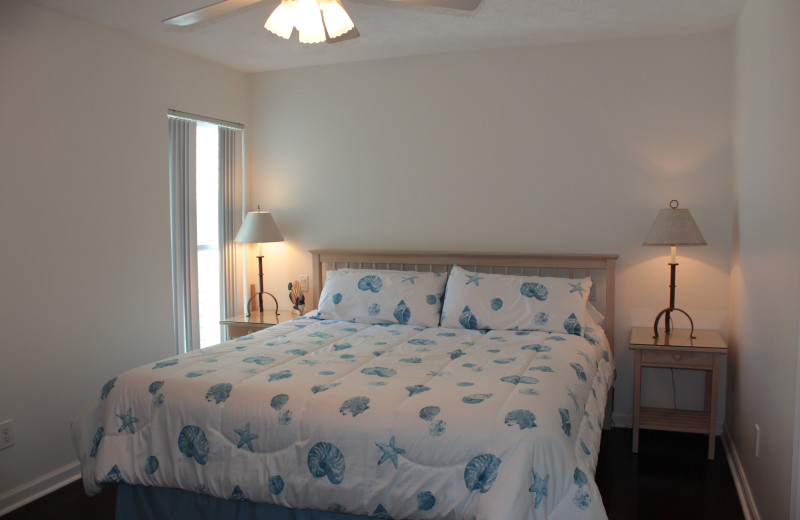 Rental bedroom at Seagrove On The Beach Property Rentals.