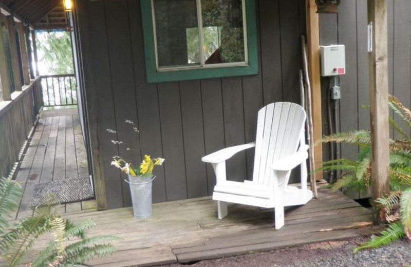 Cabin deck at Lochaerie Resort.