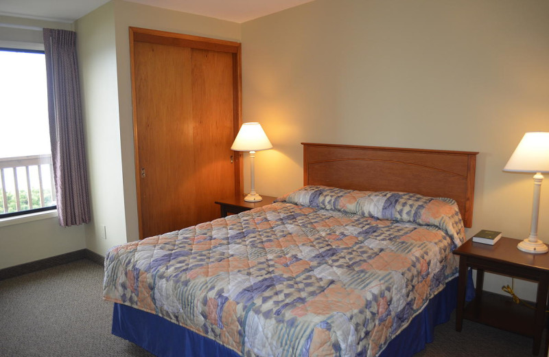 Beach house bedroom at Surfrider Resort.