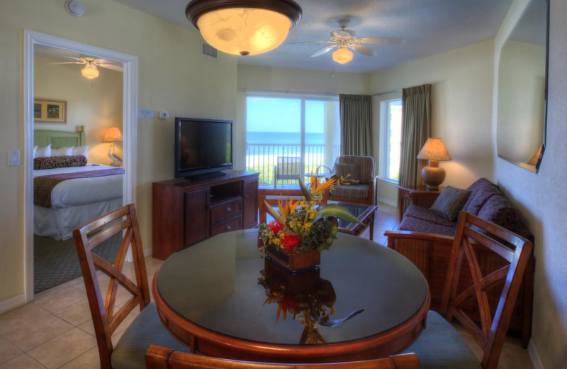 Guest room at Sunset Vistas Beachfront Suites.