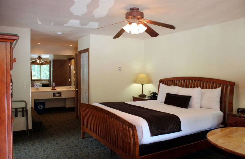 Guest room at Box Canyon Lodge & Hot Springs.