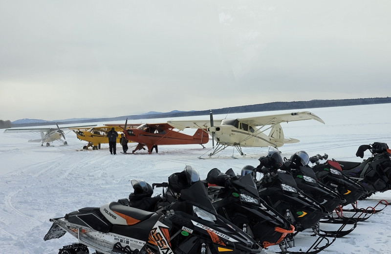 Snowmobiling at The Birches Resort.