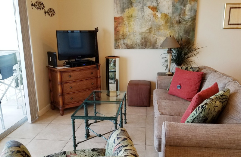 Guest living room at Boca Ciega Resort.