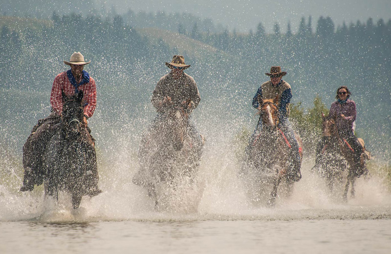 Horseback riding at Triangle X Ranch.