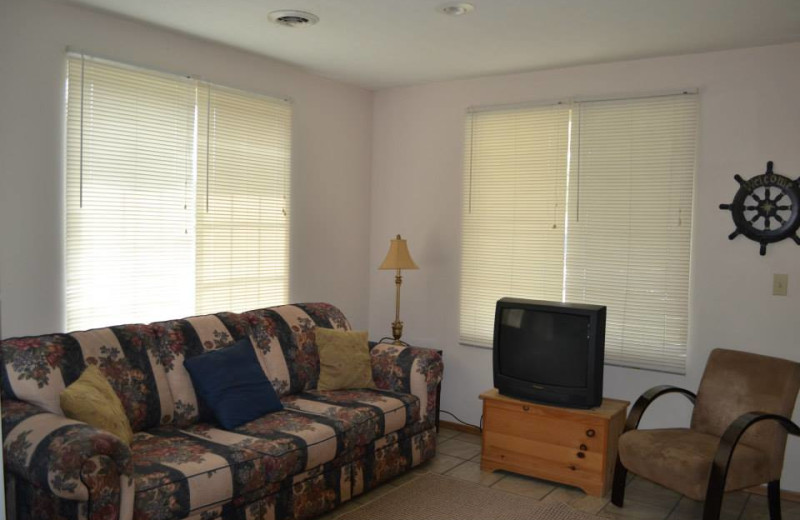 Cabin living room at South Beach Resort.