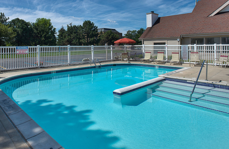 Outdoor pool at Residence Inn Detroit Troy/Madison Heights.