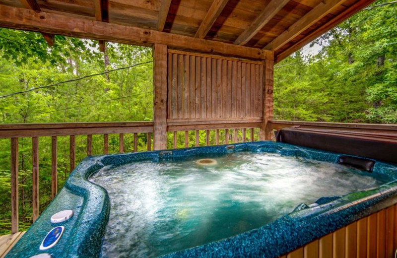 Cabin hot tub at TNT Cabin Rentals.