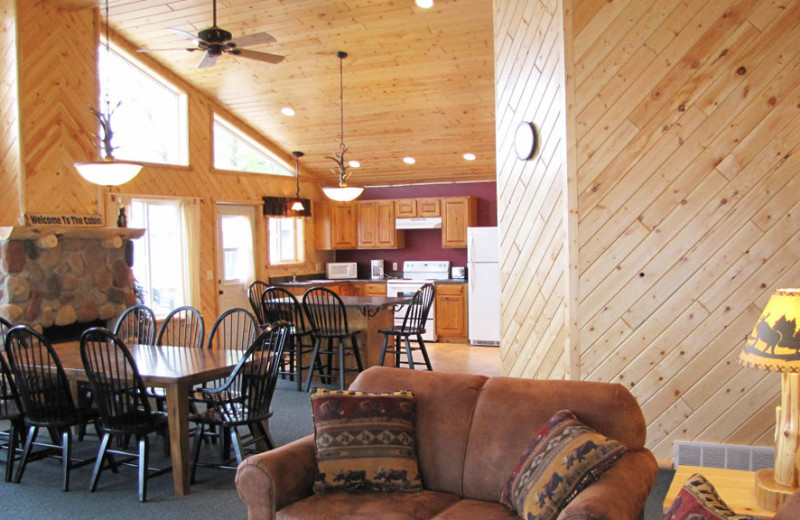 Cabin interior at Auger's Pine View Resort.