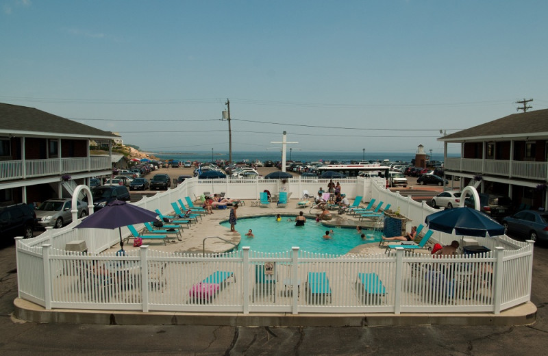 View of pool and the shore at Sands by the Sea.