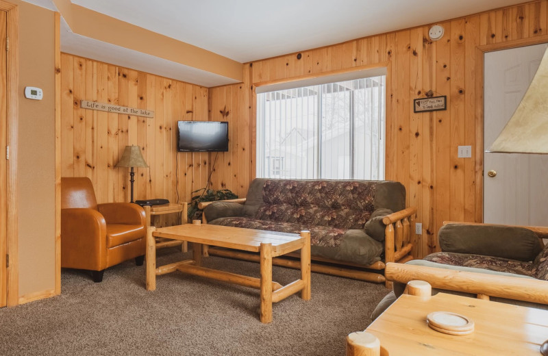 Condo living room at Shady Grove Resort.