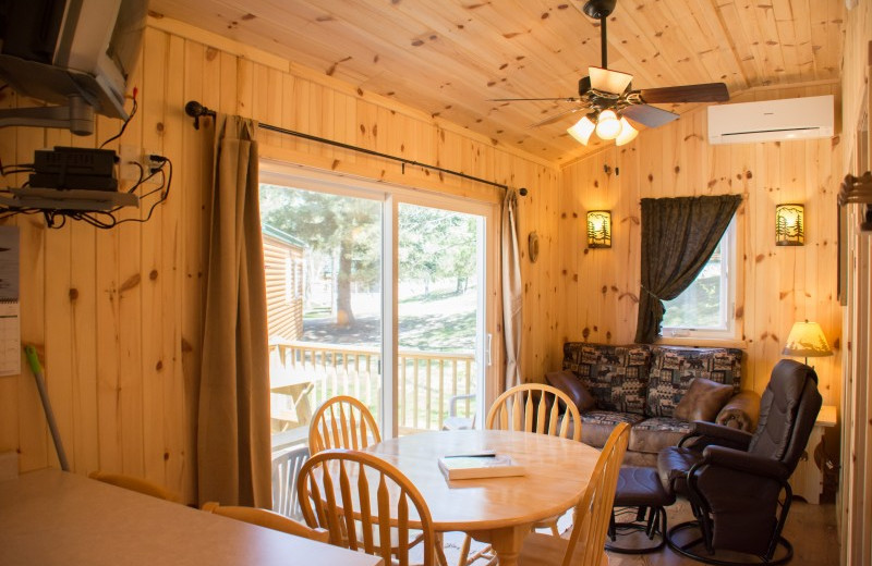 Cabin living room at Bear Paw Resort.