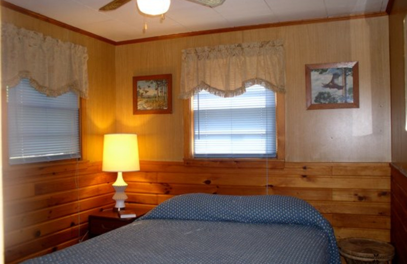Cabin bedroom at Four Seasons Resort.