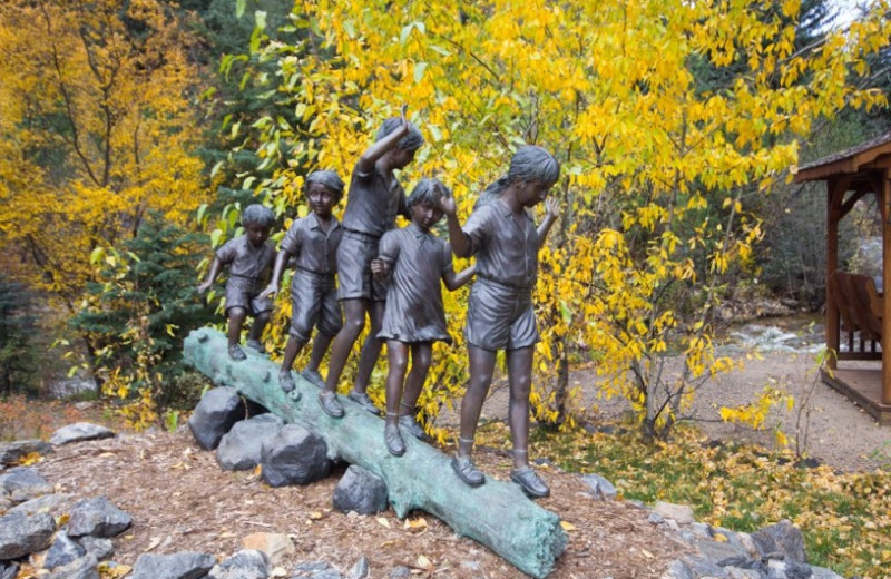 Outdoor statue at The Evergreens On Fall River.