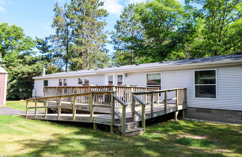 Cabin exterior at Sand Lake Resort.