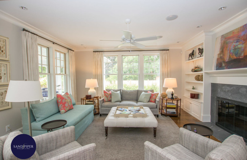 Rental living room at Sandpiper Rentals.