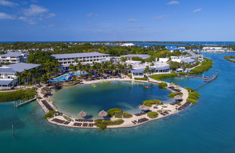 Aerial view of Hawks Cay Resort.