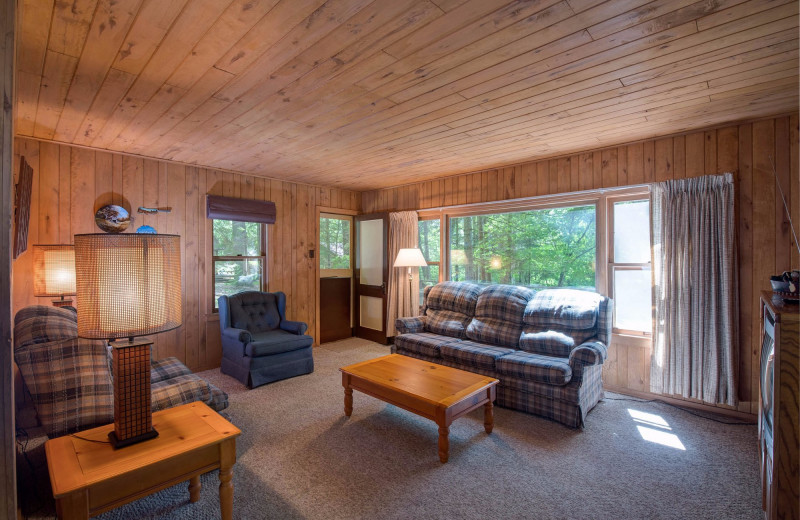 Cabin living room at Eagle River's Last Resort.