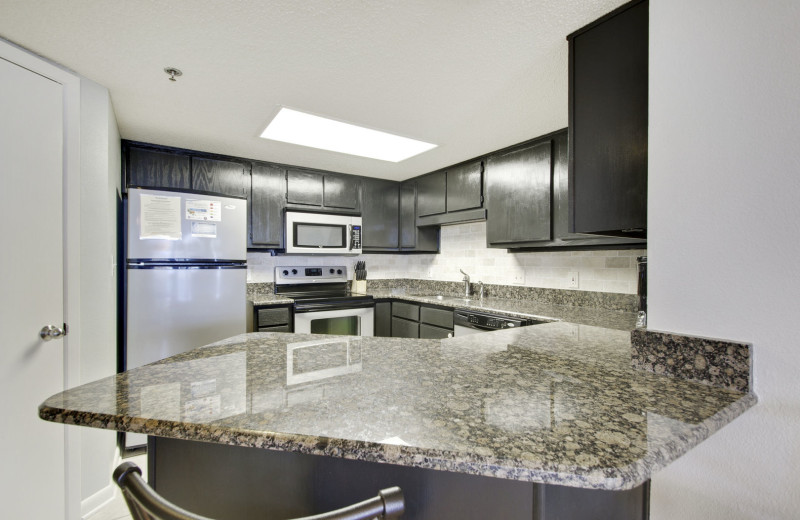 Rental kitchen at Gulf Coast Beach Getaways.