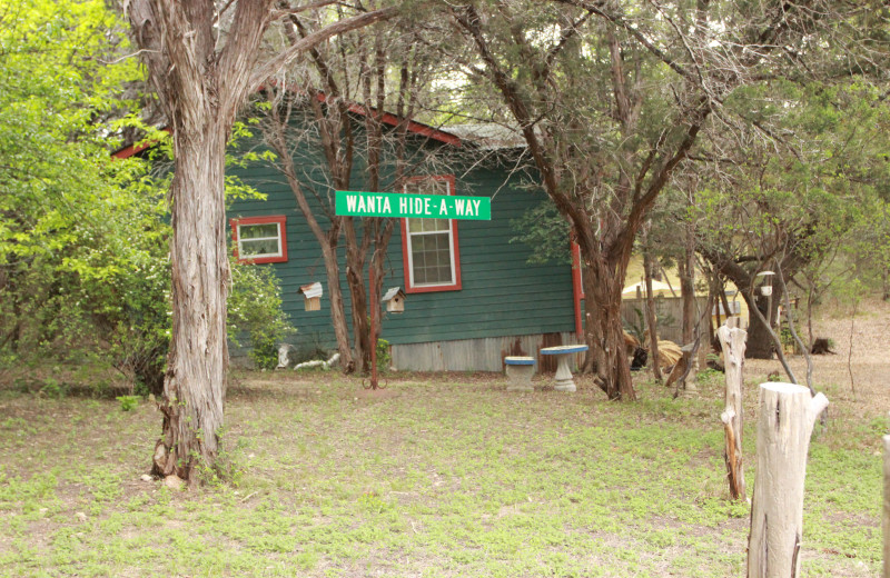 Cabin exterior at Creekside Camp & Cabins.