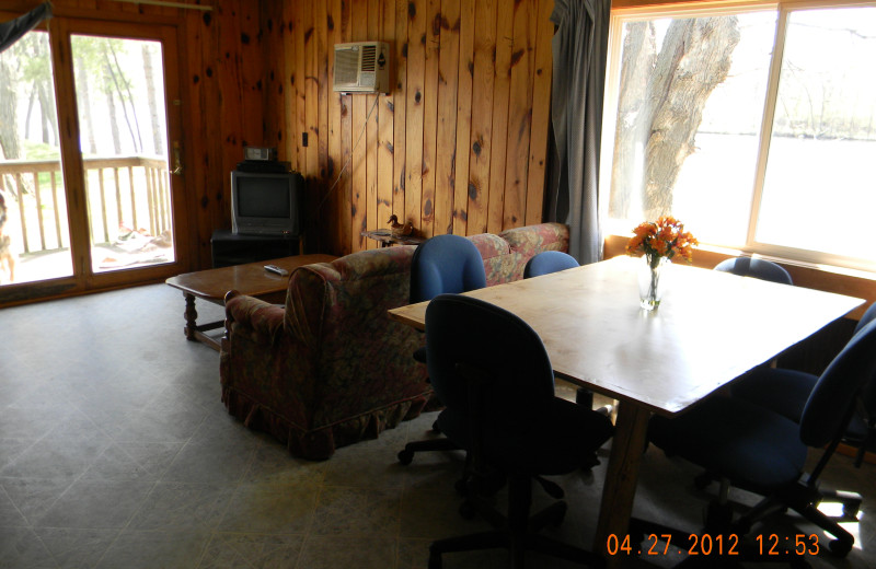 Cabin interior at Flater's Resort.
