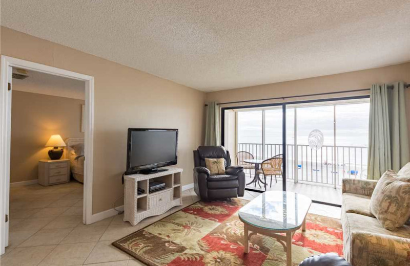 Rental living room at SunHost Resorts.