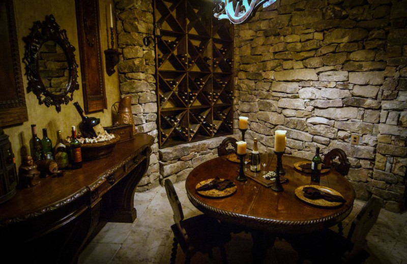 Wine cellar at Forge Lake Lodge.