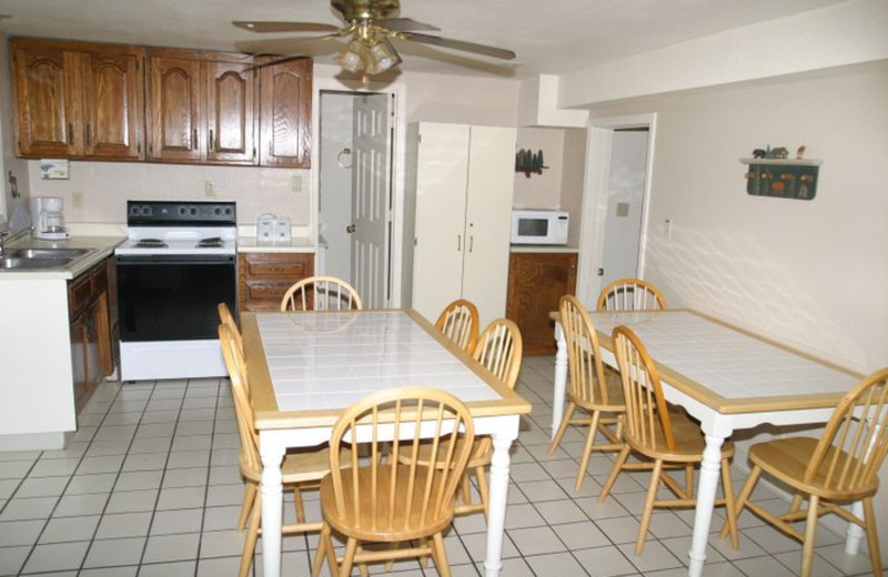 Unit kitchen at Lakeview Resort.